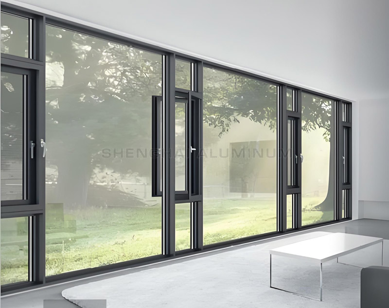 Aluminum profile sliding windows