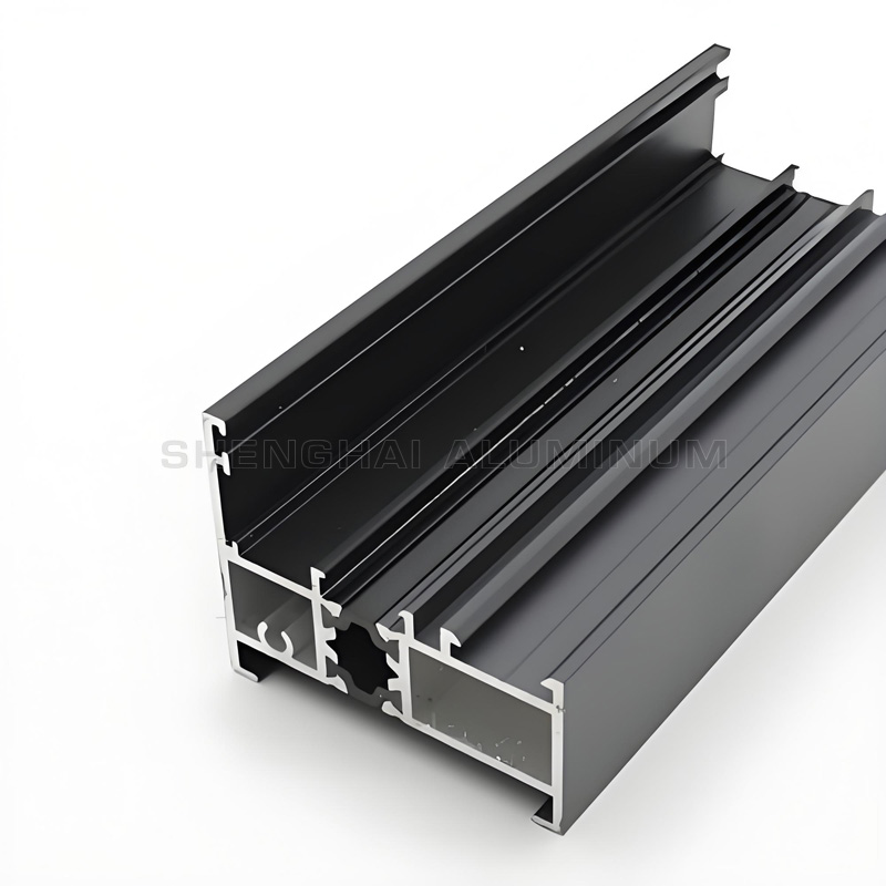 Black aluminum door and window profiles